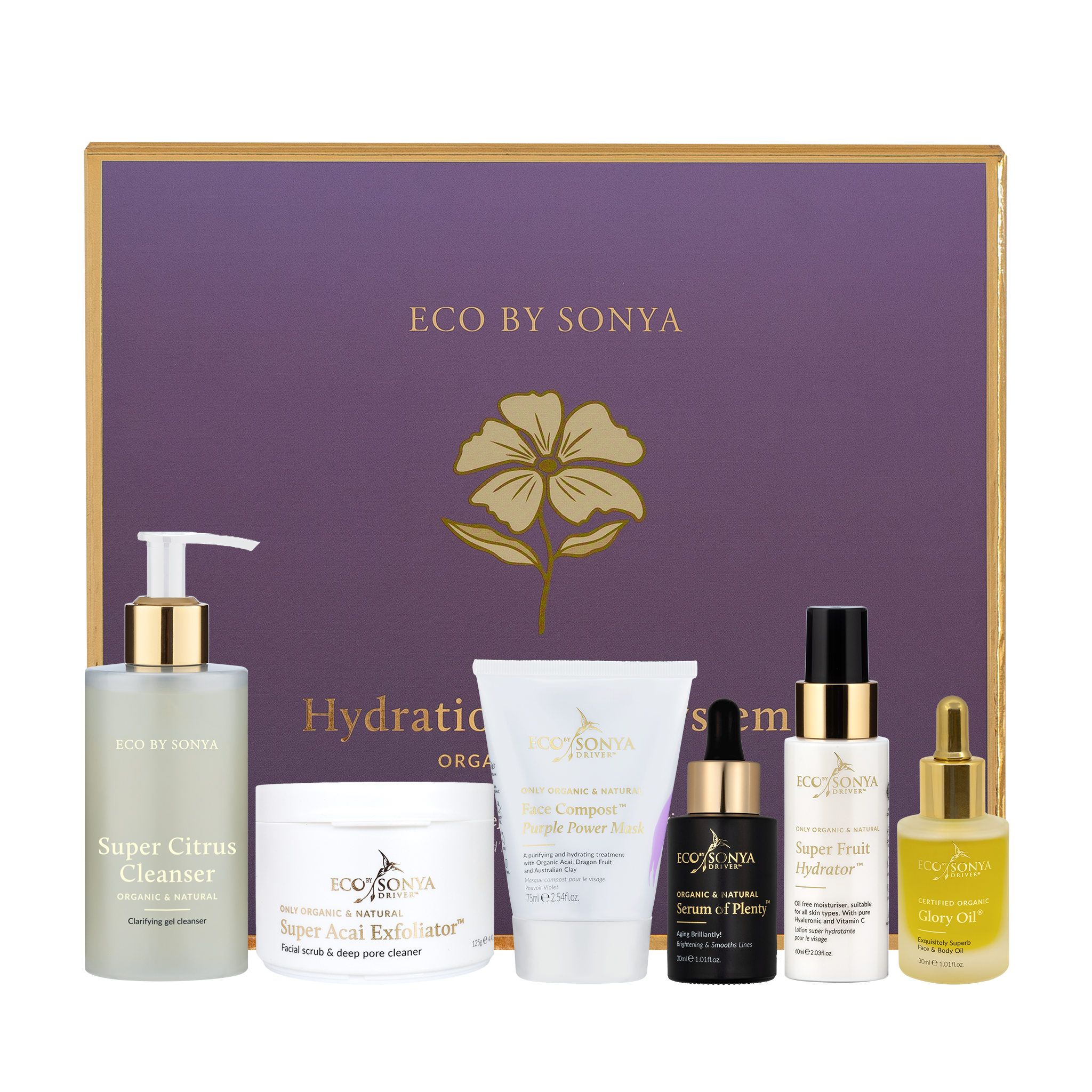 Eco By Sonya Hydration Skin System with it's box on the background