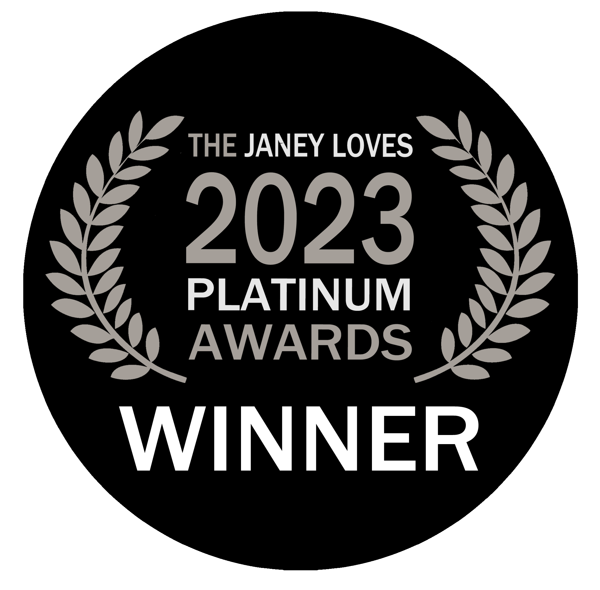 The Janey Loves 2023 Platinum Awards logo
