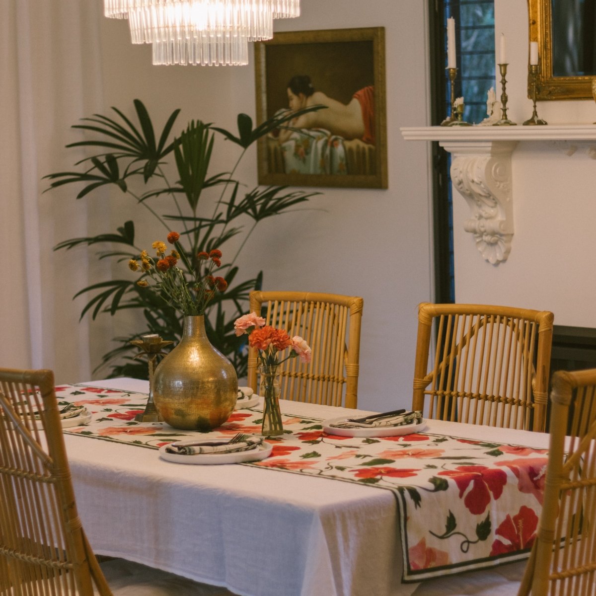 Hibiscus Table Runner - Eco Tan Australia