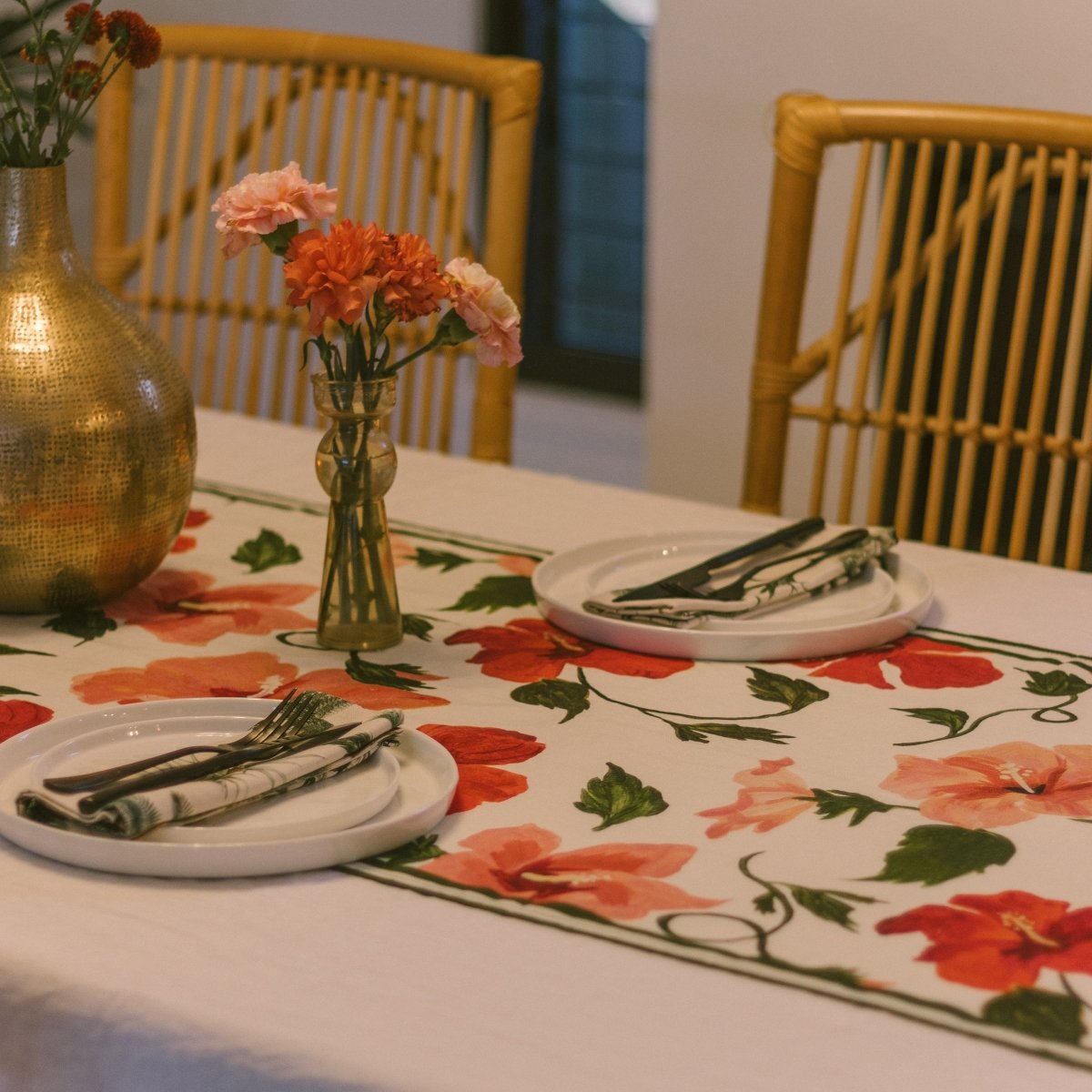 Hibiscus Table Runner - Eco Tan Australia